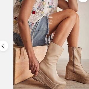 Free People Paloma Barcelo Lennon Platform Espadrille Boots Size 38